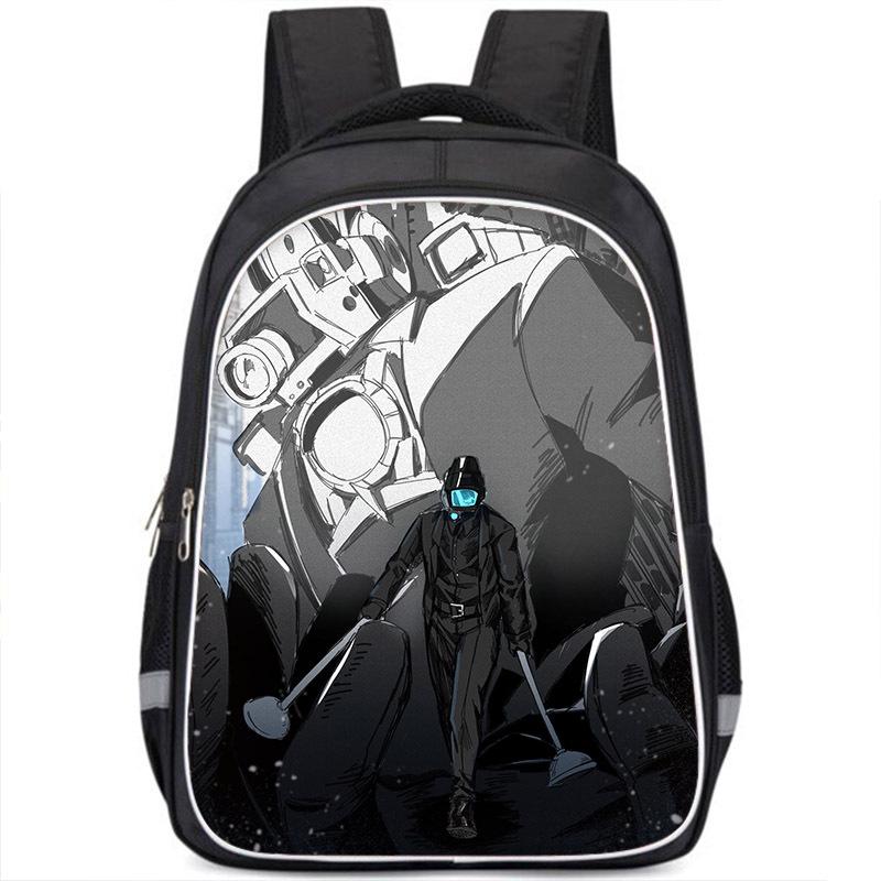 Skibiditoilet Titan Cameraman TV Man Anime Dessin Animé Sac à Dos