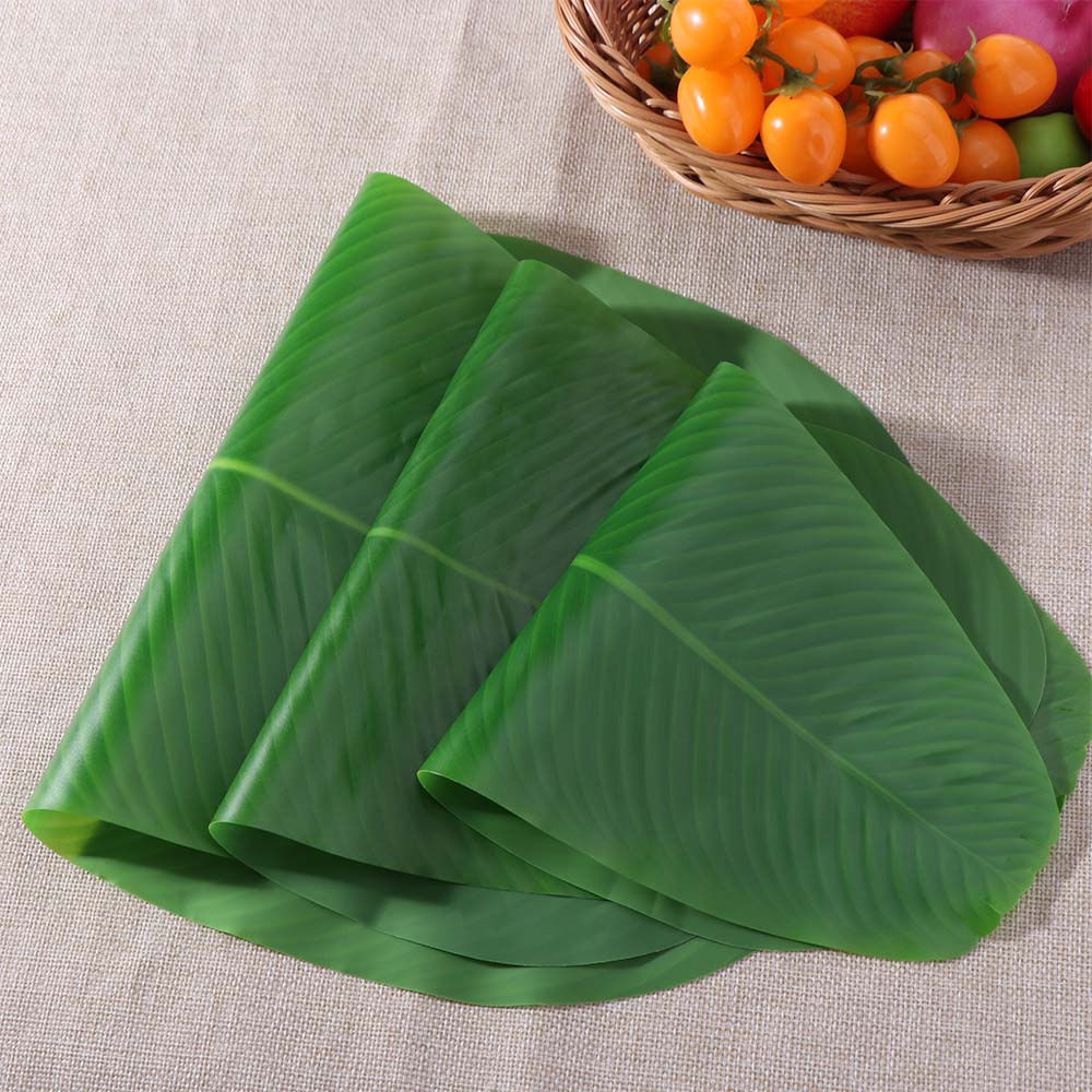 Large Faux Banana Leaf Tropical Green Plants Artificial Banana Leaf Place Mats Hawaiian Luau Party