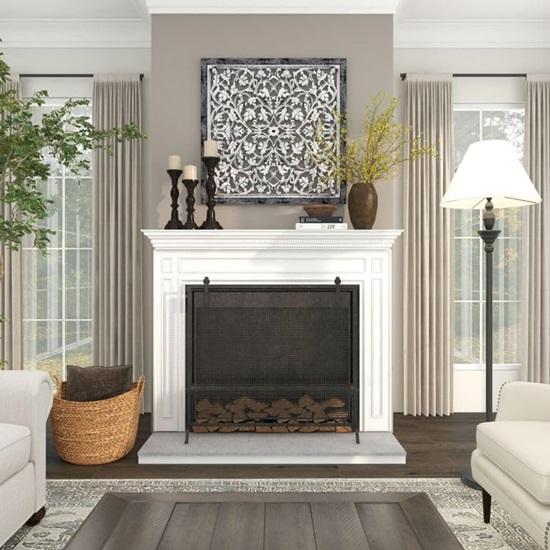 60.96 Cm Wooden Craft Wall Decoration Panel Wooden Wall Hanging Plaque Wood Carving Panel for Living Room Bedroom Hallway Office