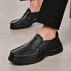 New Brand Mens Slip On Shoes Classic Genuine Leather Dress Shoes Handmade Mens Comfortable Loafers Men Business Dress Footwear