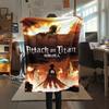 1PC Attack On Titan Print Flannel Blanket, High Quality All Seasons, Home Decor, Warmth and Comfort, Perfect for Christmas Gifts