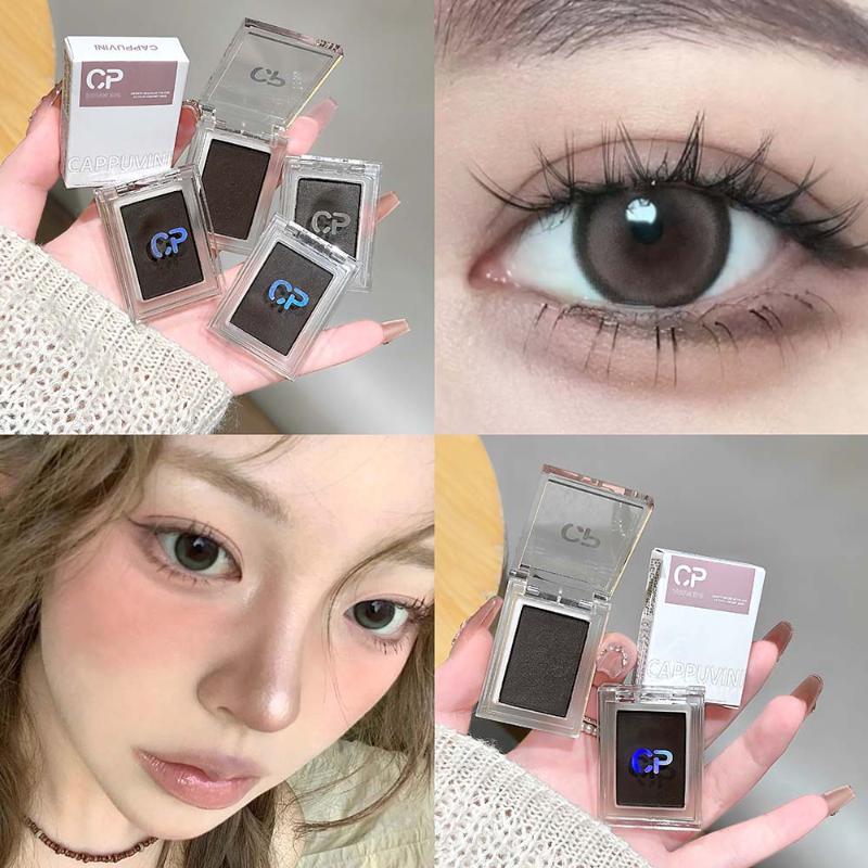 Cappuvini Dark Brown Monochrome Eyeshadow Cream Mashed Natural Smudge-Resistant Non-Drying Matte Eye Shadow Waterproof Eyeliner