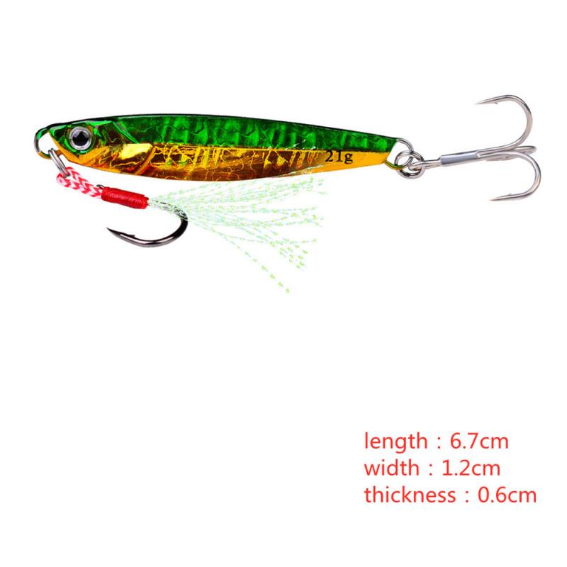 Bionic Fishing Bait Luminous Long Casting Lure 5Colors Iron Plate Lead Fish