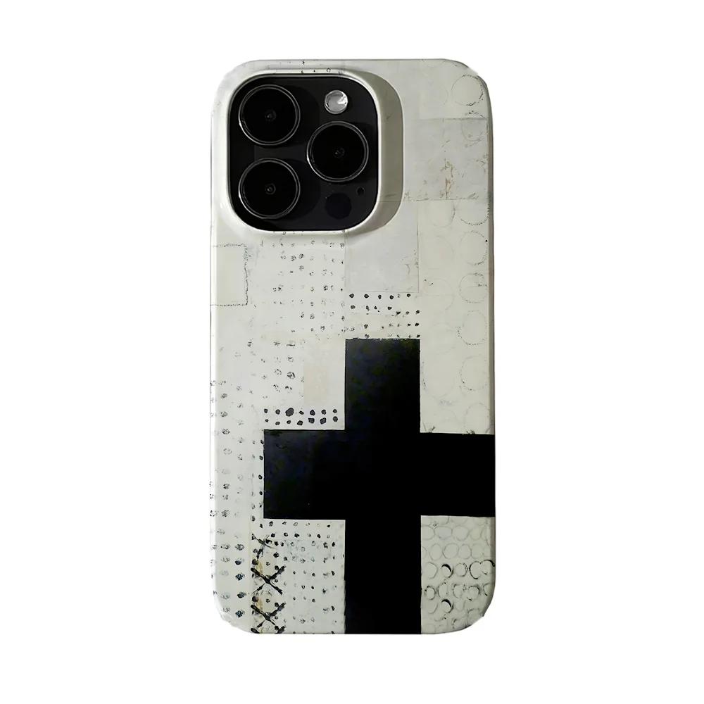

Hot Sale Ins Retro Red Cross Art Jelly Phone Case for iPhone 17 AIR 16 15 14 13 12 11 PRO MAX XSMAX XR 7 8 PLUS Y2K Soft Cover iPhone 14