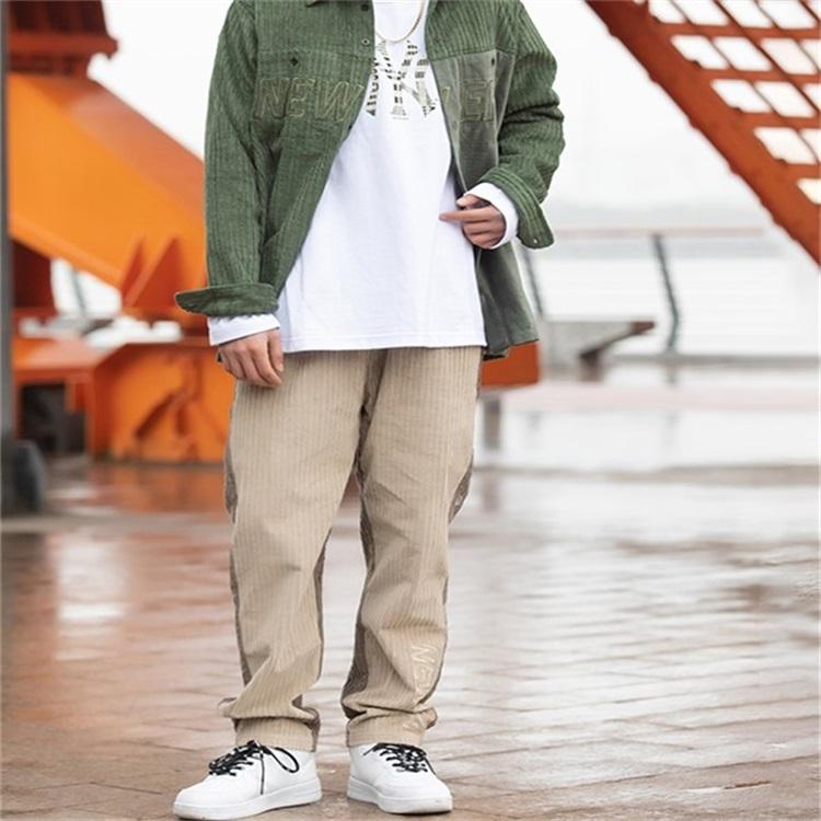 New Era FW21 Pocket Color Block Corduroy Casual Pants Unisex Pants Khaki 12877366