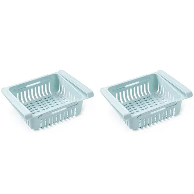 4pcs Retractable Fridge Food Organizer Kitchen Organizer Refrigerator Storage Rack Fridge Freezer Shelf Storage Drawer Container
