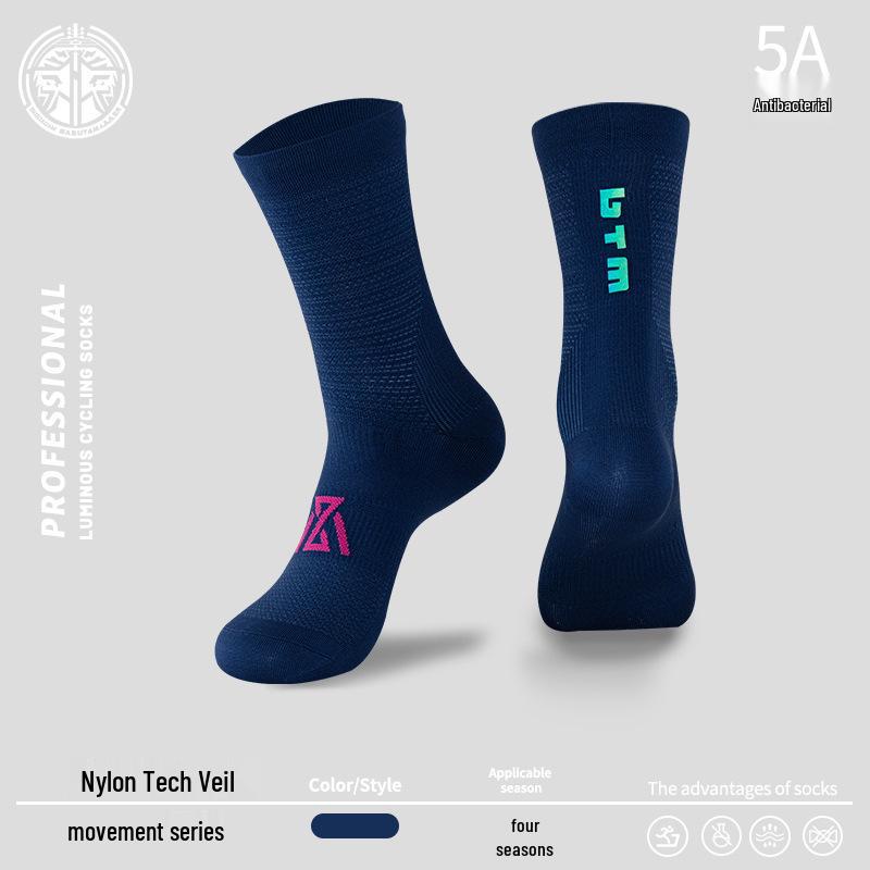 Men's and Women's Anti-Odor Reflective Cycling and Running Mid-Calf Socks