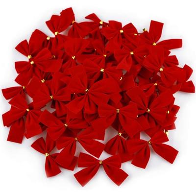 12/24/36Pcs Laço de Natal Vermelho Ouro Mini Árvore de Natal Laço para Decoração de Casa Decoração de Casamento Navidad Festa de Ano Novo Presente DIY