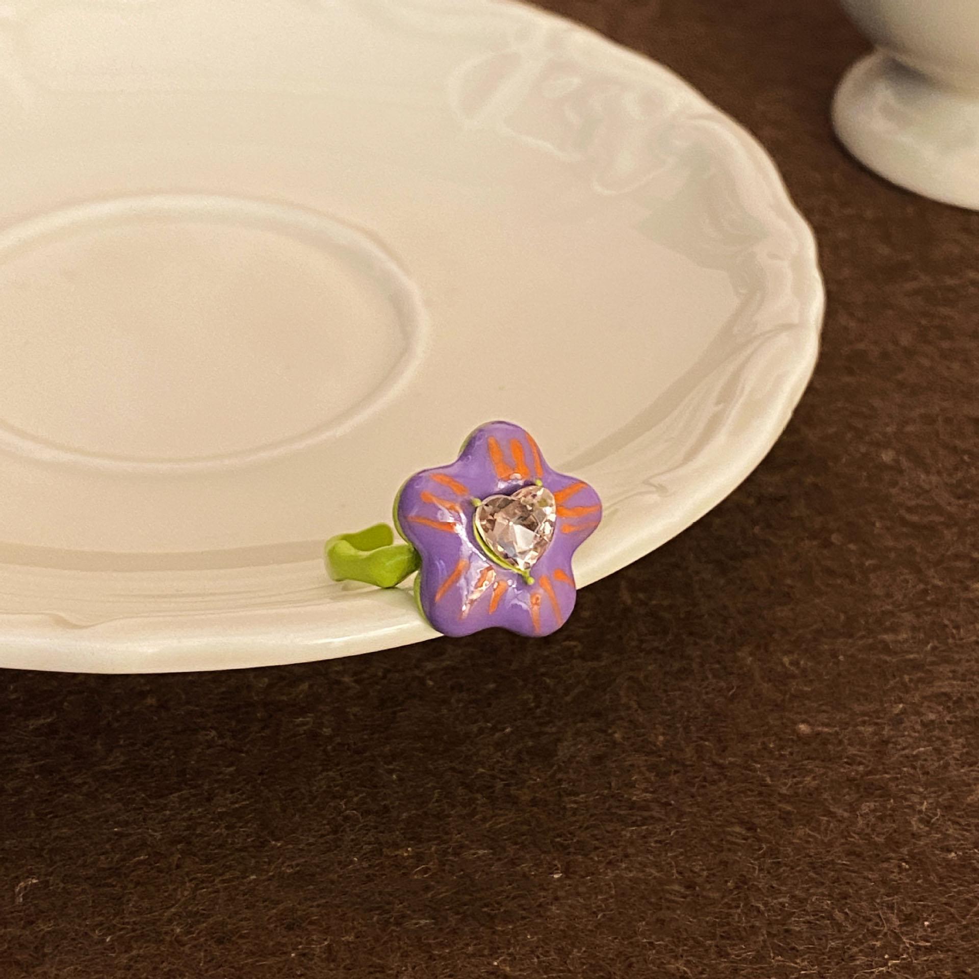 

Новое кольцо с кристаллами и цирконием Love Flower Ring, простое открывающееся кольцо с цветком, женские ювелирные изделия, аксессуары, изысканные подарки