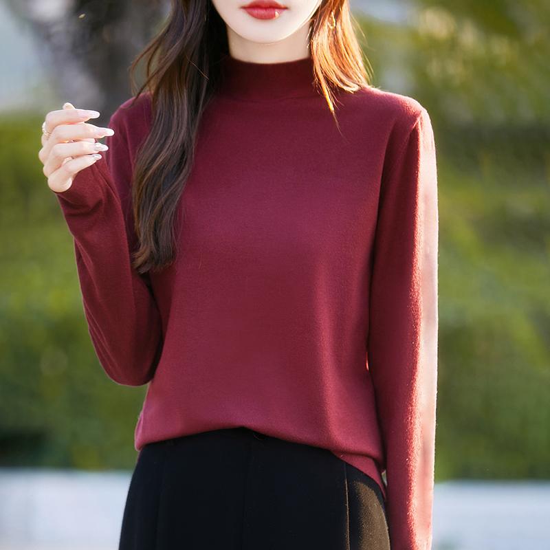 Dámský celoroční svetr z 50% vlny a 50% hedvábí | Lehký teplý pulovr z příze | Luxusní úplet z kašmírového hedvábí