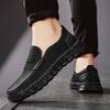 Men's Casual Shoes Leather Loafers Handmade Sewing Flat Bottomed Walking Outdoor Shoes Soft Soled Driving Shoes