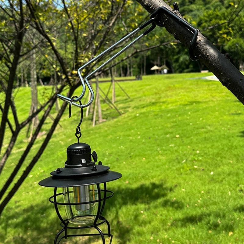 Camping Lamps Hook Hangers, Double-Ended Storage Hook Multipurpose Camping Light Lamps Hook, Metal Hook