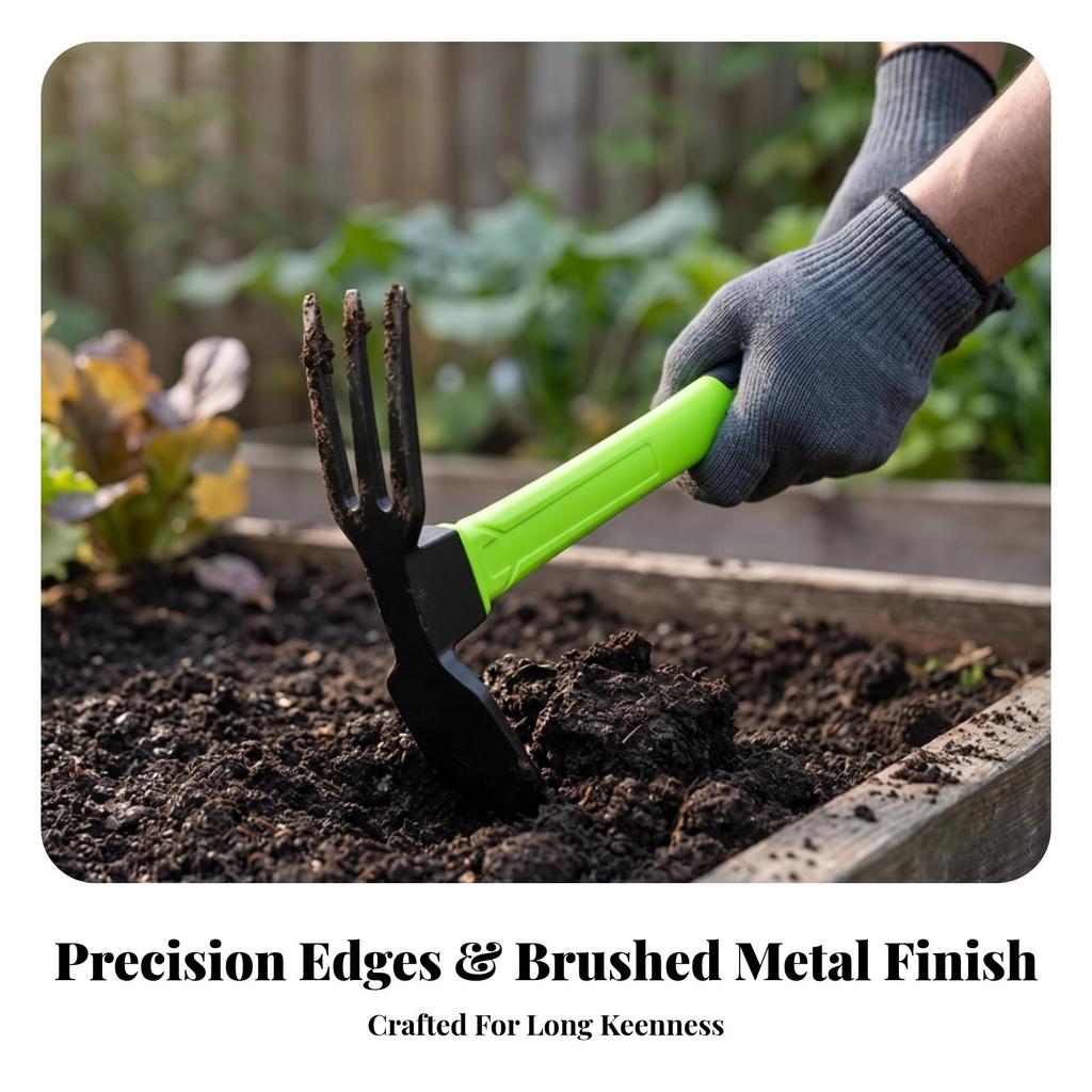 2 Pieces Garden Hoe with Cultivator Fork Sturdy Tool Secure Grip for Weeding