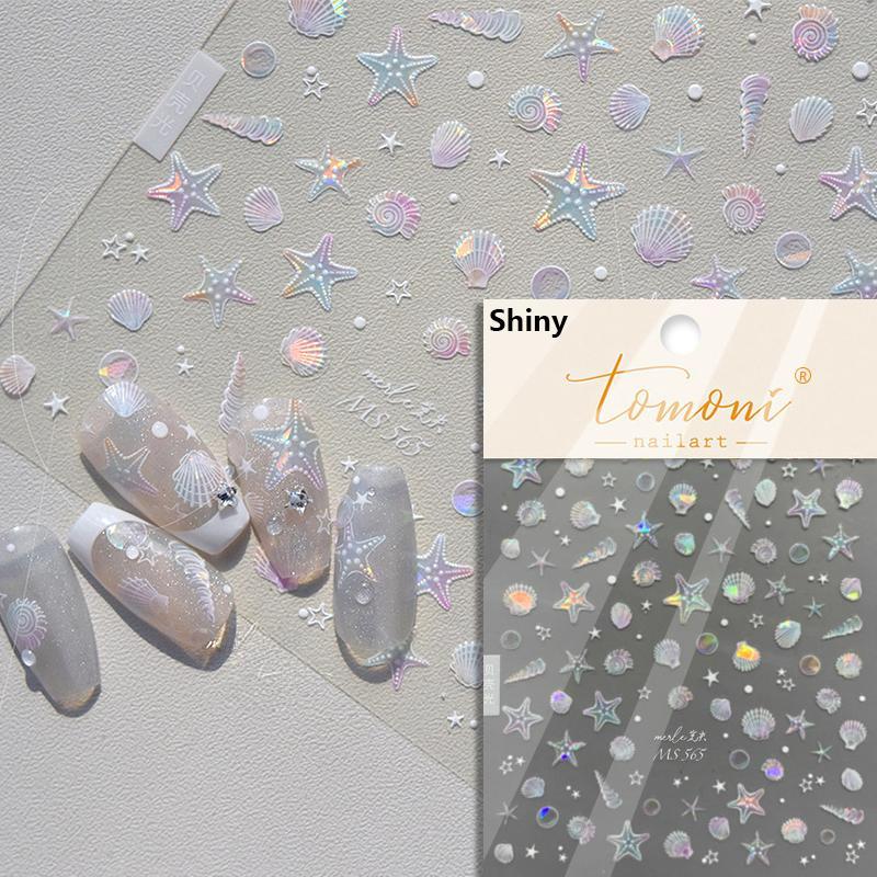 Summer Beach Ocean Shell Starfish Clams Conch Stars Sea Bubble Seasnail Nail Art Stickers DIY Manicure Decals Decoration