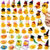 50 Sets Rubber Duck Cute Rubber Duck Bath Party Toys Bathtub Toys Shower Car Dashboard Decorations With Mini Sunglasses Swim