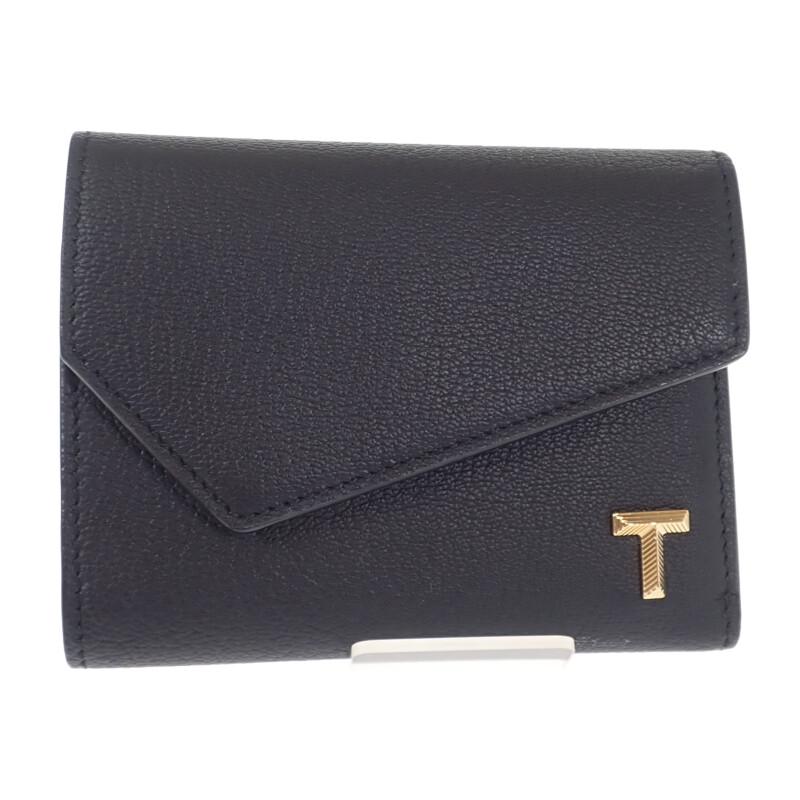 

TIFFANY&Co. 71935299 Tri-fold wallet black/pink leather Women