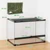 Reptile Glass Terrarium with Stone Background, Front Ventilation, Escape-Proof Knob Lock, 50 x 30 x 35 cm, Black