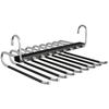 Multi-Layer Stainless Steel Folding Pants Hanger with Pull-Out Clips