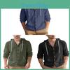 Mens Fashion Casual Shirt With Long Sleeves And Waterwashed Linen For Urban Style Spring Autumn Wear