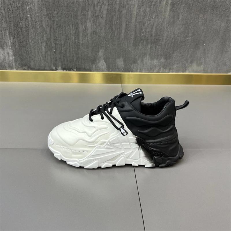 Men's Summer and Autumn Dad Shoes Thick-soled Leather Casual Shoes Gradient Student Shoes