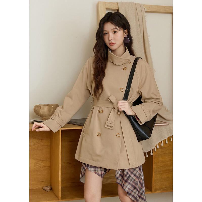 Elegant Mid-Length Trench Coat L