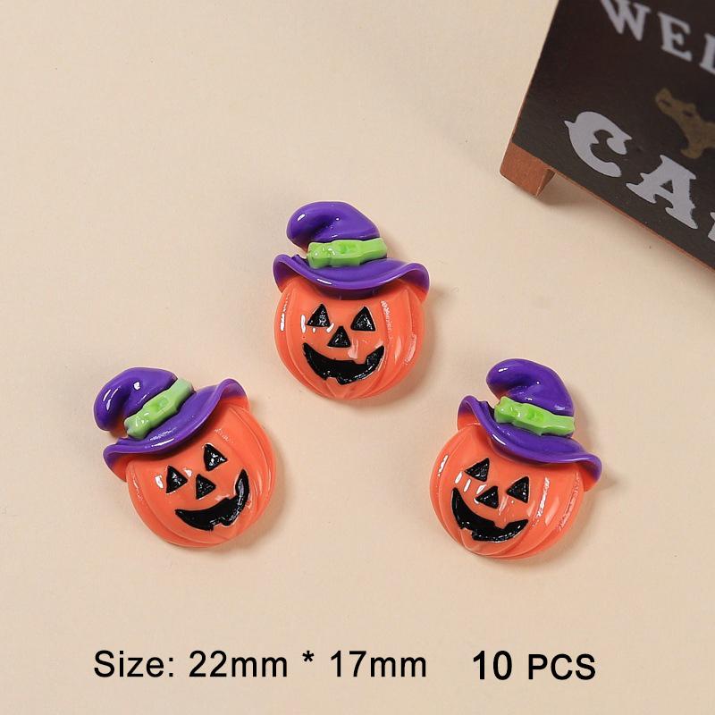 10 шт. Хэллоуин Смола Тыква Привидение Мини Плоские Подвески Аксессуары Для DIY Заколка для волос Чехол для телефона Поделки Украшение Подарок