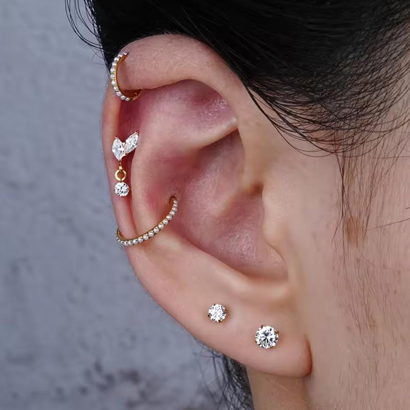 Titanium Unisex European-American Design F136 Lip Stud Ear Cartilage Piercing