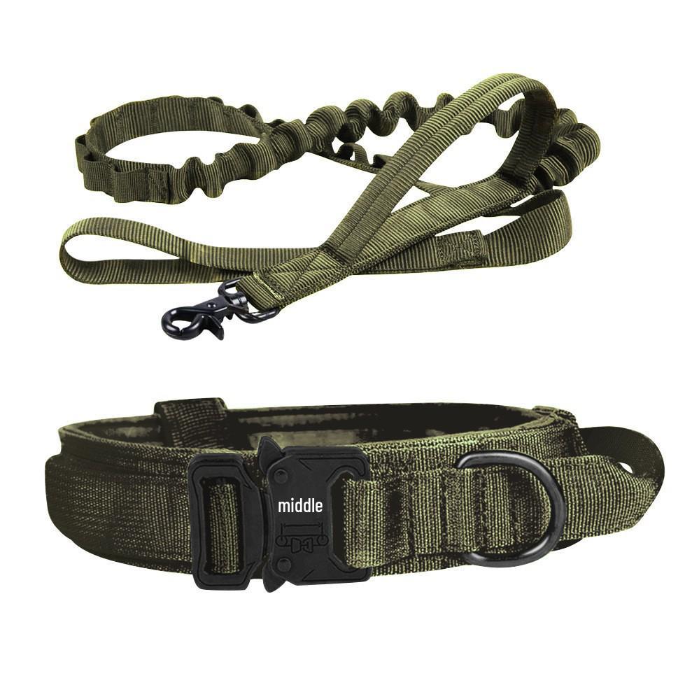 Tactical Nylon Dog Leash & Collar Set for Medium to Large Dogs - Military Grade Training Gear