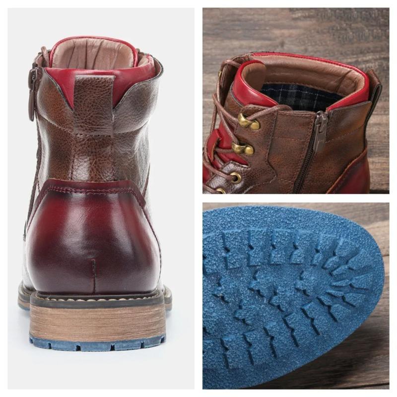 High-end Men Fashion Boots New Arrival Britsh Vintage Leather Boots Shoes Men Autumn Winter Design Mens Ankle Boots Plus Size 49