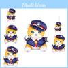 Adorable Cat Train Conductor Plush Doll Soft Short Plush Pp Cotton Pillow