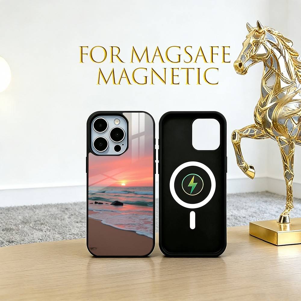 Seaside Sunset Phone Case For iPhone17,16,15,14,13,12,11 Plus,Pro Magnetic For Magsafe Wireless Charging
