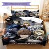 Death Note Pattern Bedding Set Quilt Cover Pillowcase Home Decor Gift (1 * Duvet Cover + 2 * Pillowcase, Without Core)
