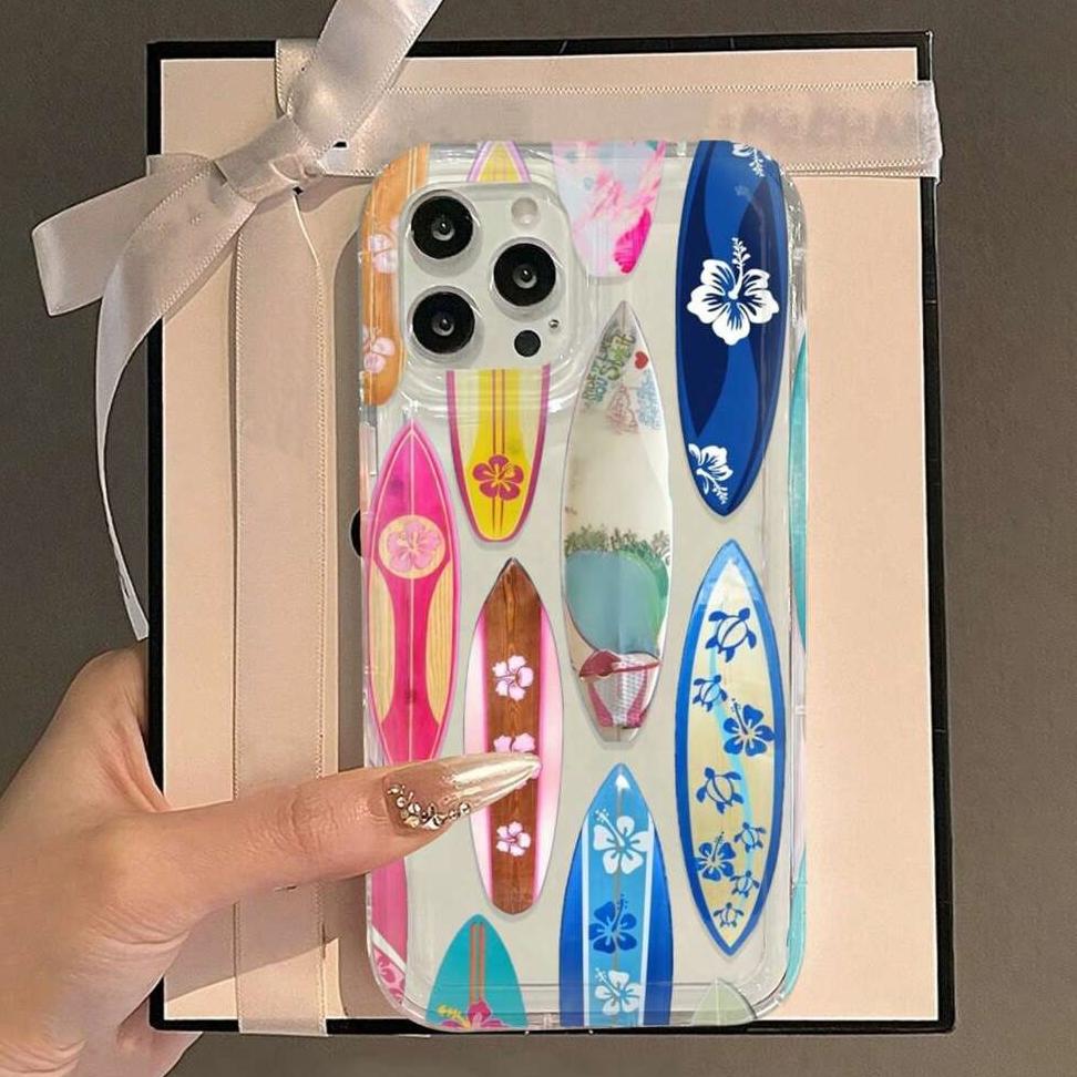 Colorful Surf Board Phone Case For iPhone 16 e 15 14 13 12 11 Pro Max Plus Mini X XS XR SE 2020 2022 Funda Coque