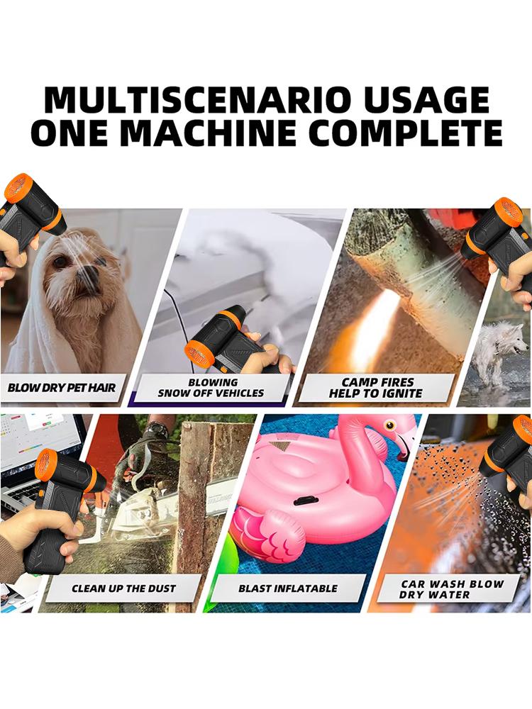 Turbo Violent Blower 200,000RPM Mini Turbo Jet Fan with 4 Nozzles&Light Electric Air Blower 52m/s High Speed Dust Blowing Tools