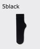 5/10 Pairs Ice Silk Women's Middle Tube Thin Socks Summer Cool Black and White Socks Ice Pile Ladies' Casual Socks