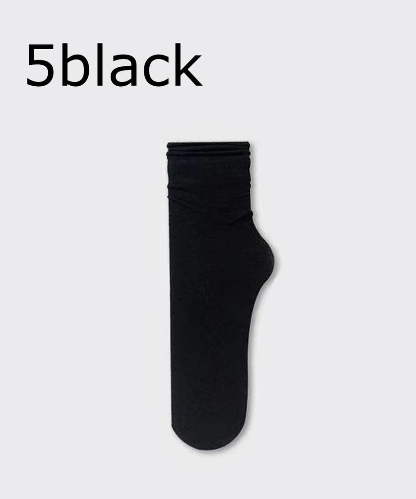 5/10 Pairs Ice Silk Women's Middle Tube Thin Socks Summer Cool Black and White Socks Ice Pile Ladies' Casual Socks