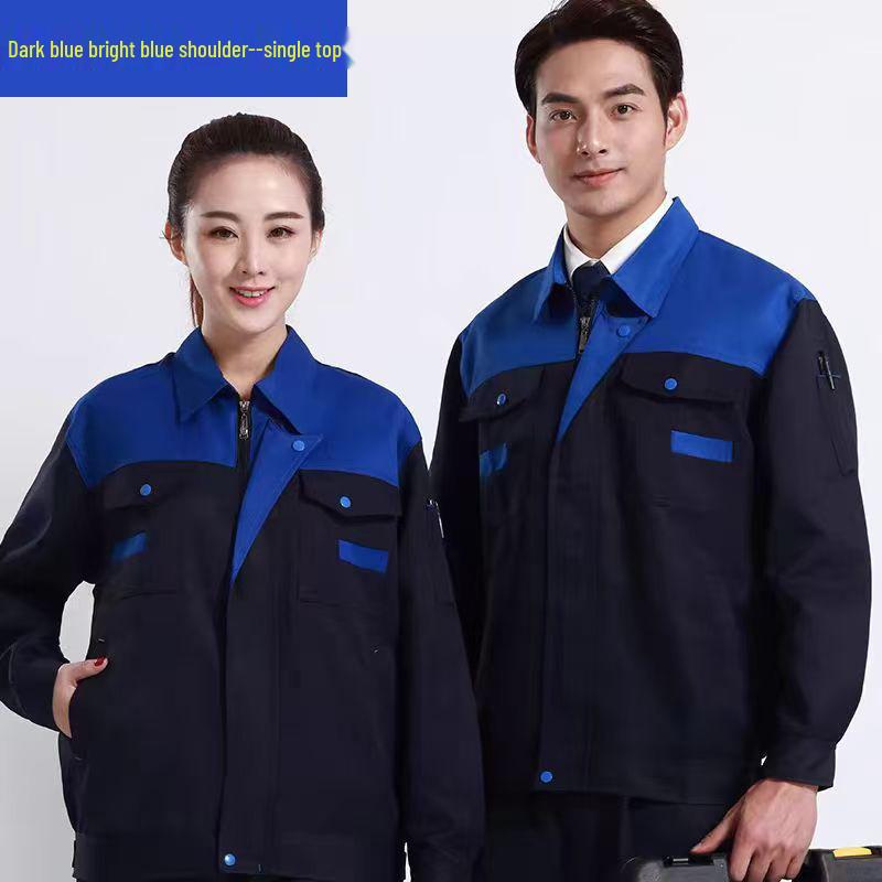 Men's Wear-Resistant Long Sleeve Workwear Set for Spring & Autumn: Ideal for Workshop, Auto Repair, Construction, and Electrical Mechanic Jobs.