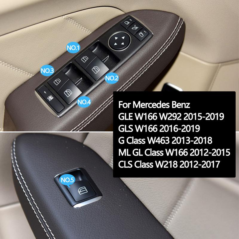 Car Window Lifter Switch Button Cover Cap For Mercedes Benz GLE GLS ML GL CLS G Class W166 W292 W218 W463