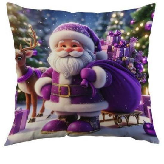 

Рождественская наволочка для дивана, Полиэстеровая наволочка с рождественским принтом, Офисная подушка, Домашняя подушка 45*45cm