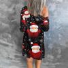 Long Sleeve Women Retro Printed Top Lightweight Basic Loose Jacket Cardigan Casual Shirts Christmas