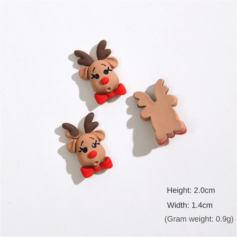 2025 New Cute Mini Cartoon Christmas Series Resin Figurine Crafts Flatback Cabochon Ornament Jewelry Making Hairwear Accessorie