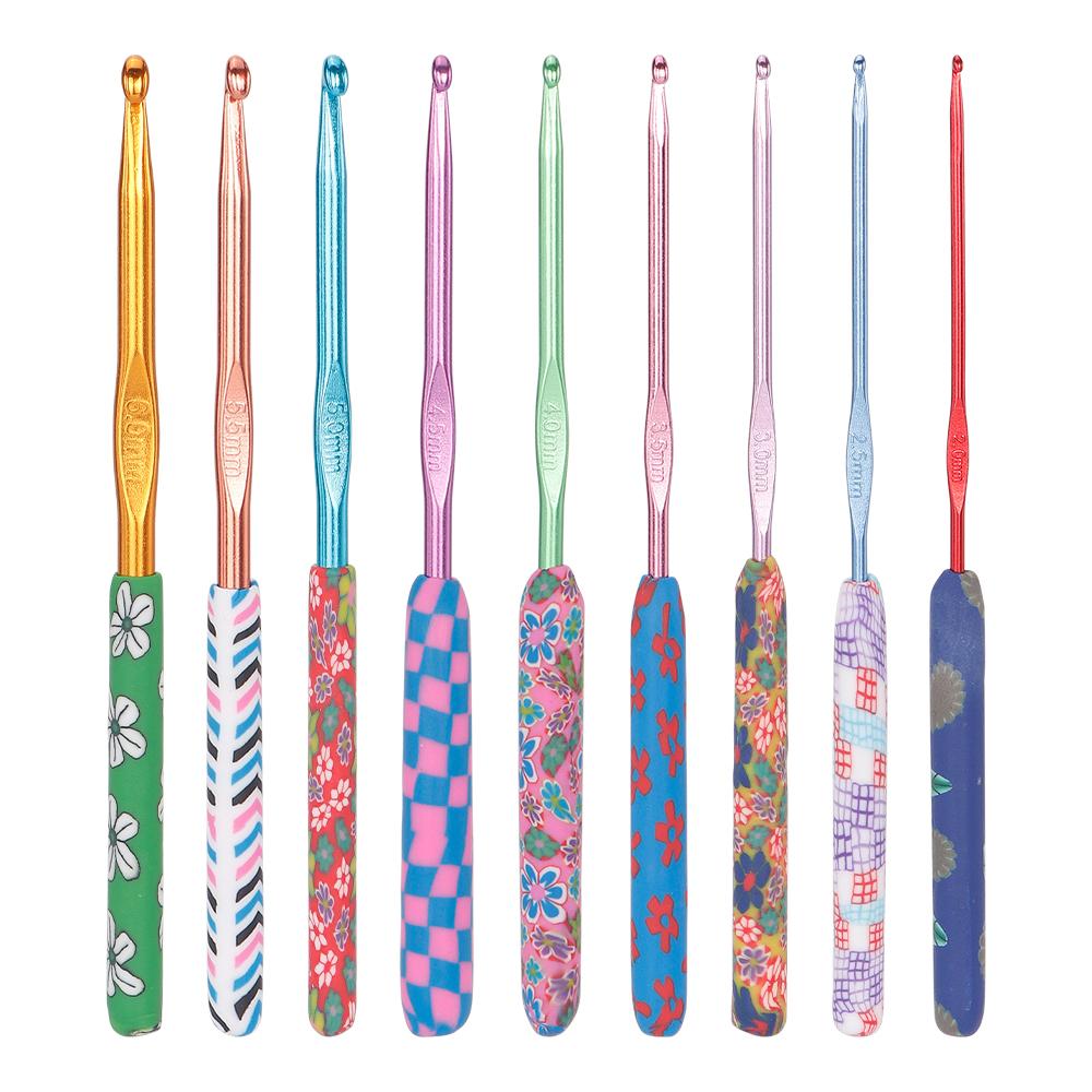 9pc/set DIY fancy flower color crochet hook Set, single pointed knitting needles, crochet yarn sweater tool, Ideal Weaving Gift