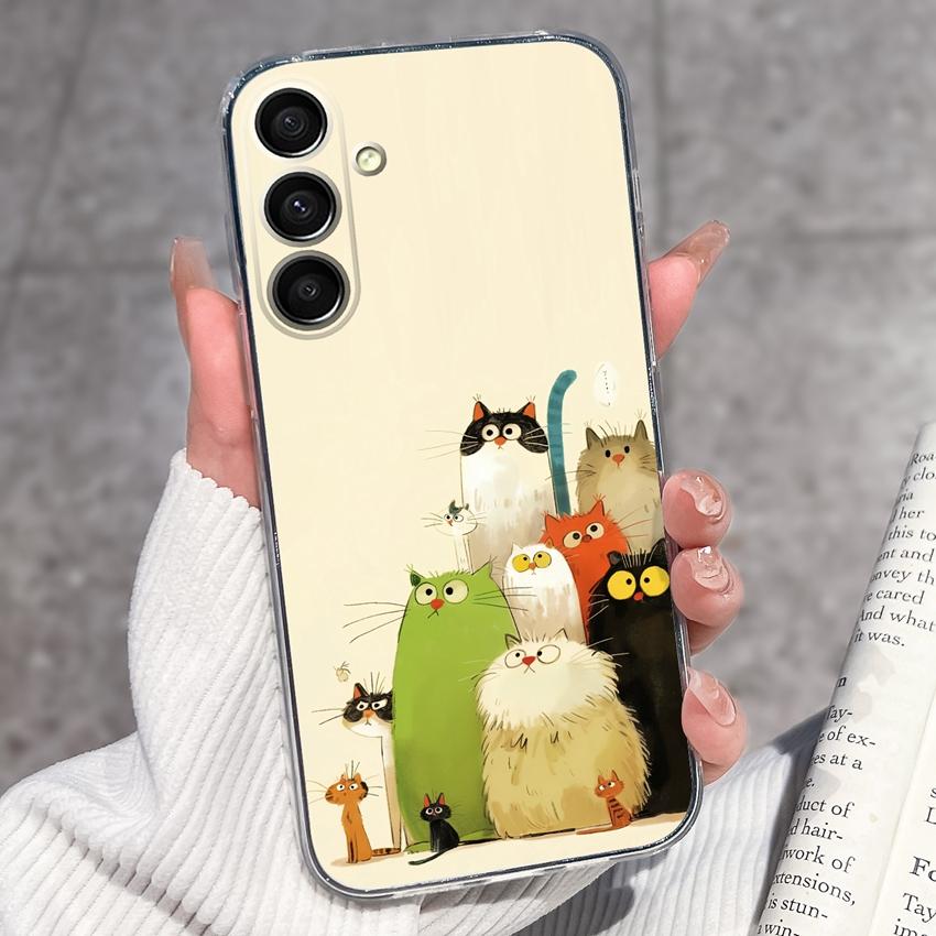 Casing For Samsung A16 A17 A15 A14 A13 A12 A10 A26 A25 A24 A23 A22 Phone Cover Cute Penguin Pattern Transparent Silicone Shell For Samsung Bumper Case