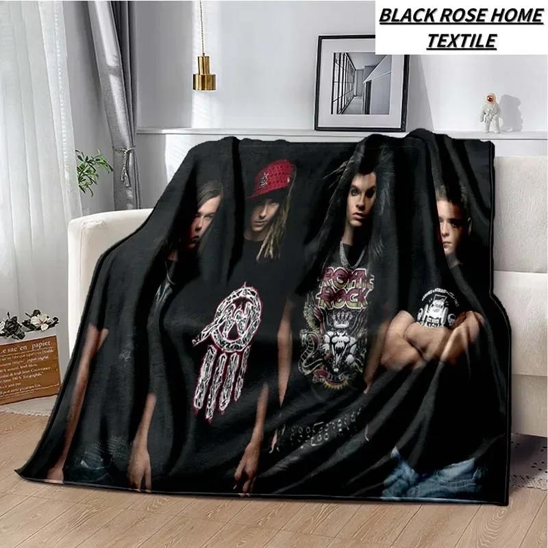 Coperta Artistica di Moda Tokio Hotel Rock Band Lenzuolo di Lusso per Camera da Letto Coperta Calda per Viaggi all'Aperto Campeggio Picnic Pausa Pranzo