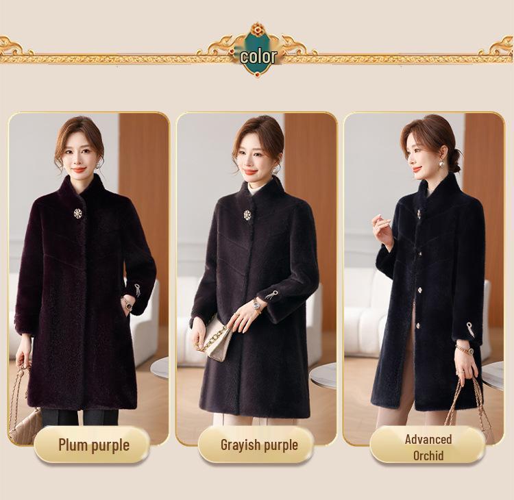 Mom's Stylish Long Winter Coat - Faux Fur, Warm, Noble Temperament, Wide-Bodied, for Middle-Aged Women