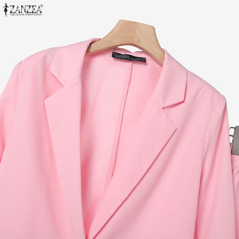 ZANZEA Women Cardigan Blazer and Pants Casual Two Piece Suit Sets