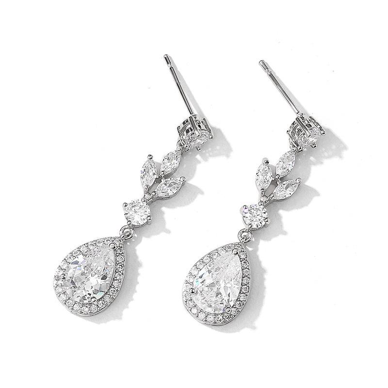 

RAKOL Элегантные серьги-капли из циркония для женщин - Классические свадебные и вечерние украшения