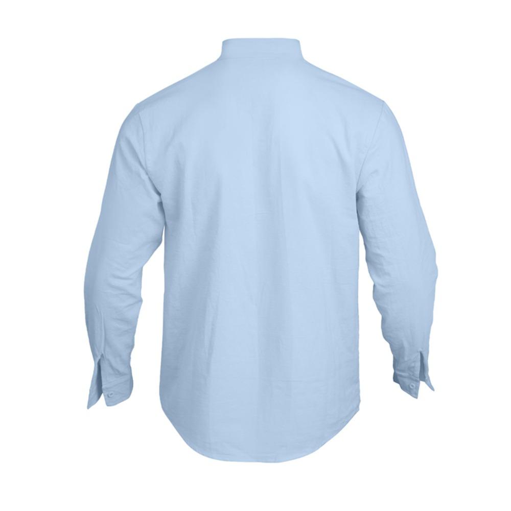 Pánské bavlněné lněné tričko s dlouhým rukávem Tenký volný top Retro Vintage Módní městské oblečení Stojatý střih Mládežnická velikost