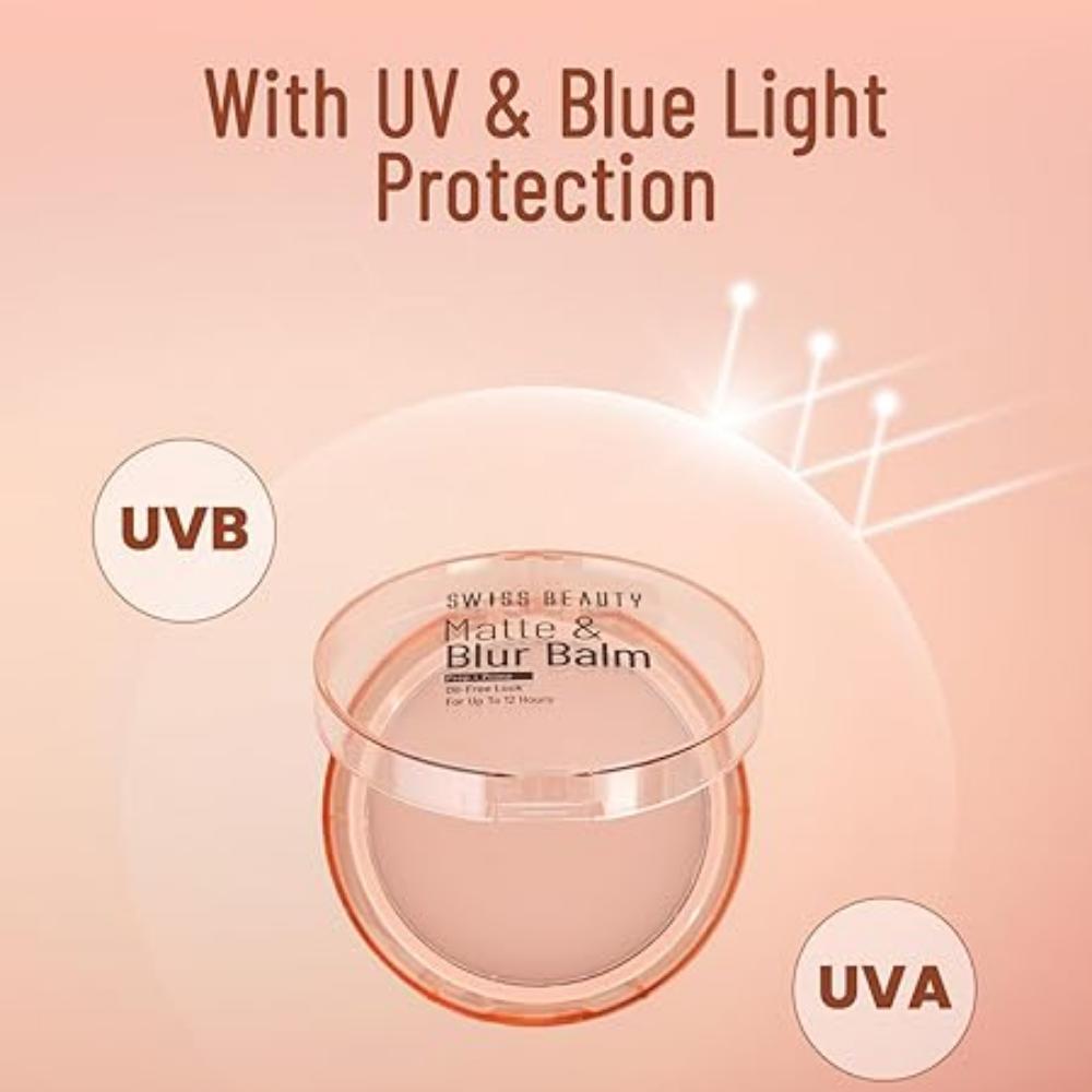 Matte & Blur Balm | Prep + Prime | 12-Hour Oil-Free Shine | With Vitamin E & B3 | UV Light Protection