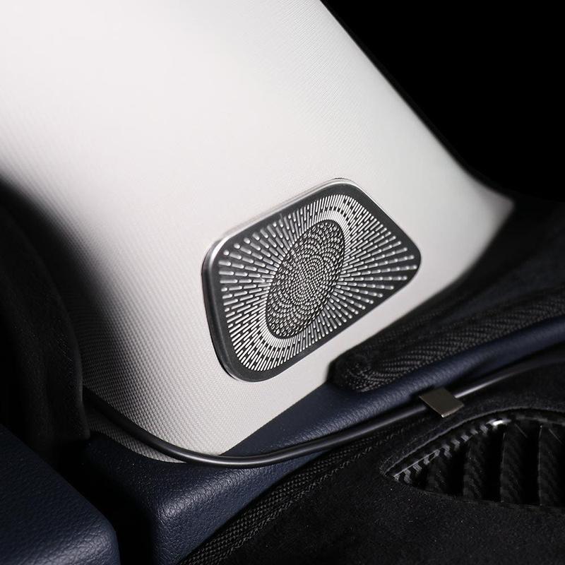 2PCS Set Door A-Pillar Tweeter Covers Speaker Decorative Stickers Stainless Steel Material for Kia Sportage NQ5 -2026